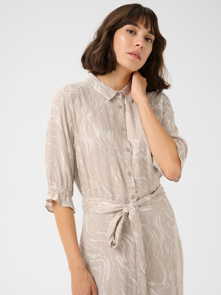 Kaffe Kamira Printed Weave Black Shirt Dress - Image 2 of 4
