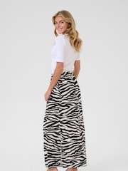 Kaffe Kaedita Amber Printed A-Line Black Skirt - Image 3 of 6