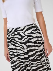 Kaffe Kaedita Amber Printed A-Line Black Skirt - Image 4 of 6