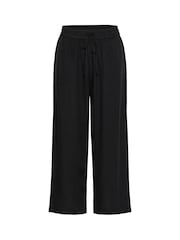 Kaffe KAmilia Cropped Wide Black Trousers - Image 1 of 2