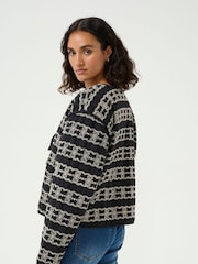 Kaffe Karonia Tie V-Neck Black Jacket - Image 2 of 6