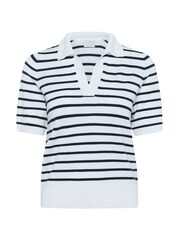 Kaffe Blue Chic Striped Polo Pullover Jumper - Image 4 of 5