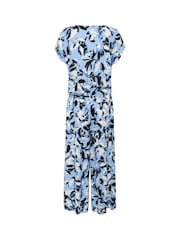 Kaffe Blue KAmira Plain Weave Cropped Jumpsuit - Image 5 of 5
