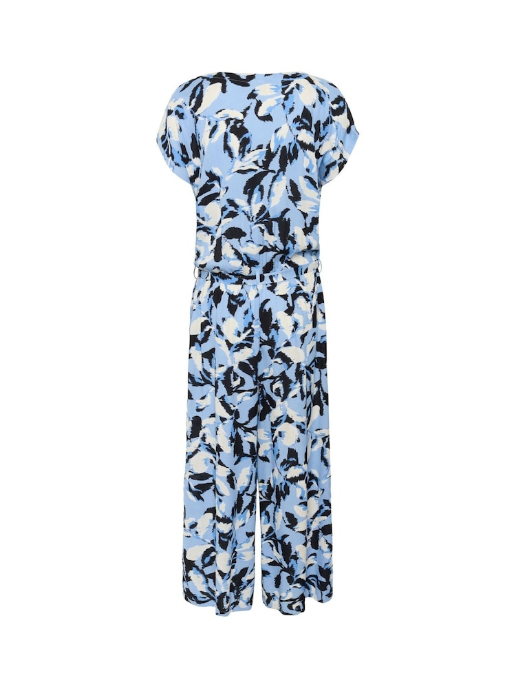 Kaffe Blue KAmira Plain Weave Cropped Jumpsuit - Image 5 of 5 Kaffe Blue KAmira Plain Weave Cropped Jumpsuit - Image 5 of 5