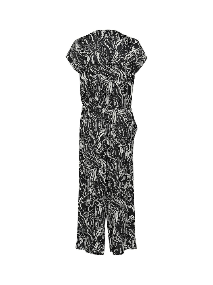 Kaffe Kamira Plain Weave Cropped Black Jumpsuit - Image 5 of 5 Kaffe Kamira Plain Weave Cropped Black Jumpsuit - Image 5 of 5
