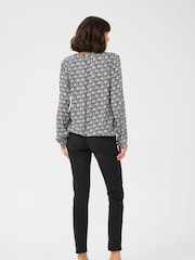 Ditte V-Notch Neck Elastic Hem Blouse - Image 3 of 6