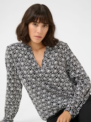 Ditte V-Notch Neck Elastic Hem Blouse - Image 4 of 6