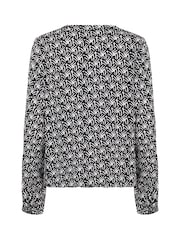 Ditte V-Notch Neck Elastic Hem Blouse - Image 6 of 6