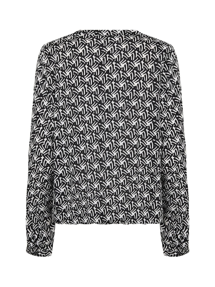 Ditte V-Notch Neck Elastic Hem Blouse - Image 6 of 6