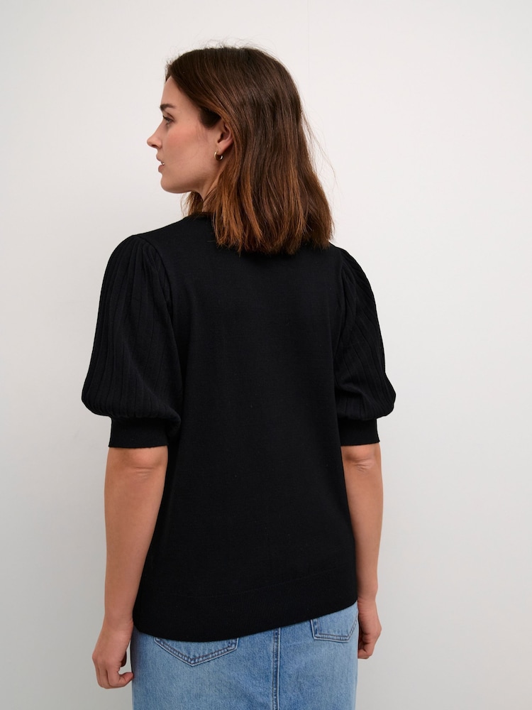 Kaffe Lone Slim Fit Half Sleeve Pullover Jumper - Image 2 of 5 Kaffe Lone Slim Fit Half Sleeve Pullover Jumper - Image 2 of 5