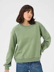 Kaffe Green KAhazel Statement Print Sweatshirt - Image 1 of 5