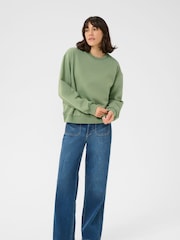 Kaffe Green KAhazel Statement Print Sweatshirt - Image 2 of 5