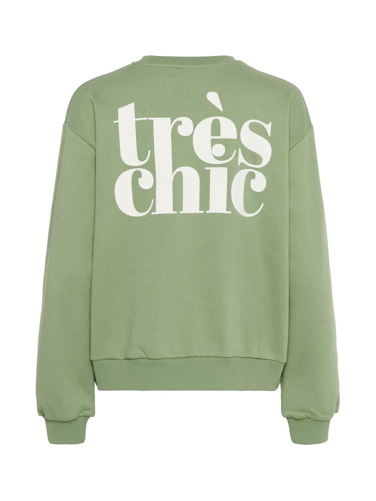 Kaffe Green KAhazel Statement Print Sweatshirt - Image 5 of 5