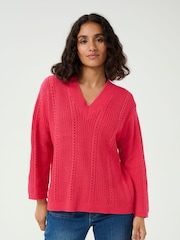 Kaffe Red KAlorri Pullover Knitwear Jumper - Image 1 of 6
