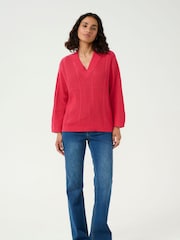 Kaffe Red KAlorri Pullover Knitwear Jumper - Image 3 of 6