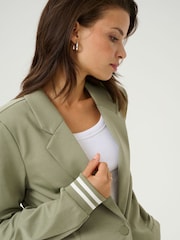 Kaffe Green Kinnie Rib Knit Cuffs Blazer - Image 4 of 6