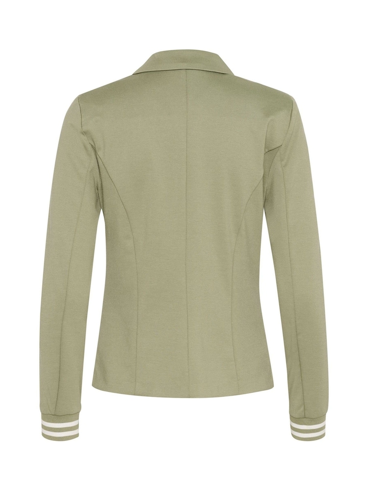 Kaffe Green Kinnie Rib Knit Cuffs Blazer - Image 6 of 6