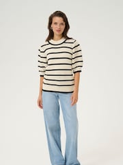 Kaffe Natural Half Sleeve Knit Pullover Jumper - Image 2 of 5