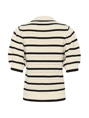 Kaffe Natural Half Sleeve Knit Pullover Jumper - Image 5 of 5