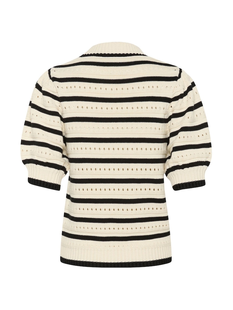 Kaffe Natural Half Sleeve Knit Pullover Jumper - Image 5 of 5