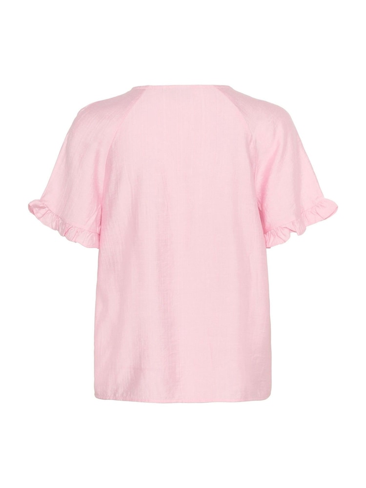 Kaffe Pink Kamariana Ruffle Detail Blouse - Image 5 of 5