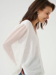Kasonja V-Neck Buttoned Lace Blouse - Image 2 of 6