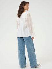 Kasonja V-Neck Buttoned Lace Blouse - Image 3 of 6