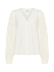 Kasonja V-Neck Buttoned Lace Blouse - Image 5 of 6