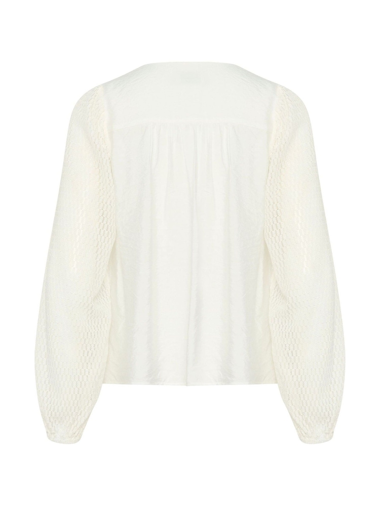 Kasonja V-Neck Buttoned Lace Blouse - Image 6 of 6
