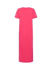 Kaffe Red Celina Full Length T-Shirt 100% Cotton Dress - Image 5 of 5