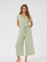 Kaffe Green KAmira Plain Weave Jumpsuit - Image 1 of 5