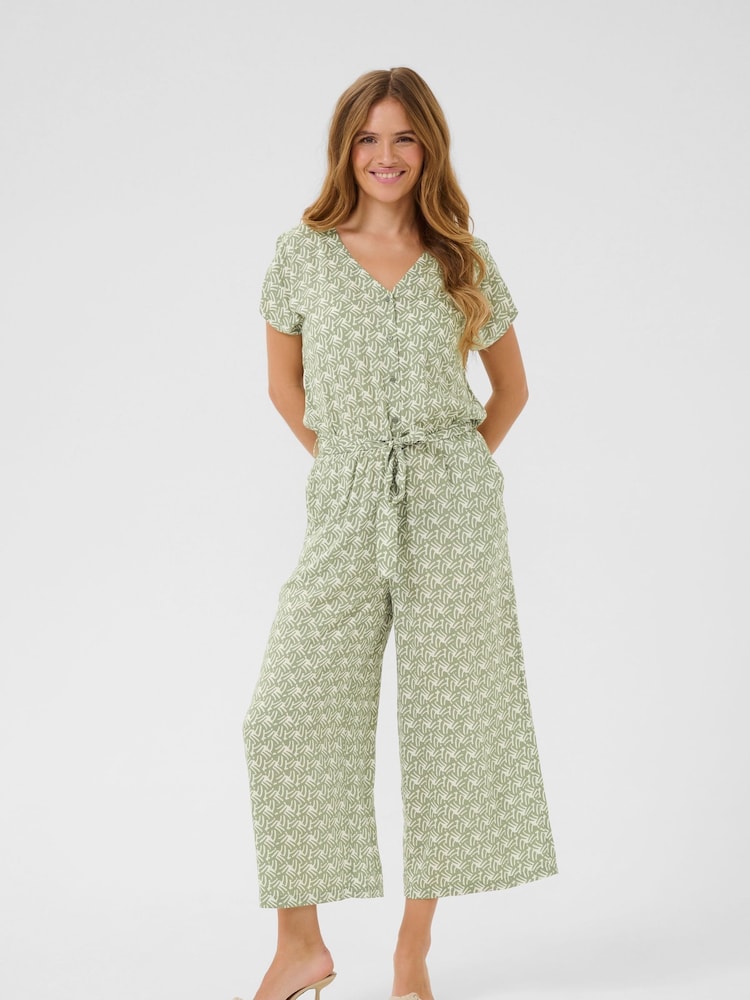 Kaffe Green KAmira Plain Weave Jumpsuit - Image 1 of 5