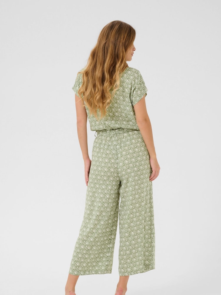 Kaffe Green KAmira Plain Weave Jumpsuit - Image 2 of 5