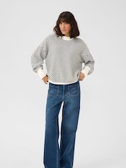 Kaffe KAellery Crew Neck Casual Fit Pullover Black Jumper - Image 2 of 5
