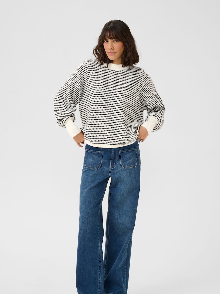 Kaffe KAellery Crew Neck Casual Fit Pullover Black Jumper - Image 2 of 5 Kaffe KAellery Crew Neck Casual Fit Pullover Black Jumper - Image 2 of 5