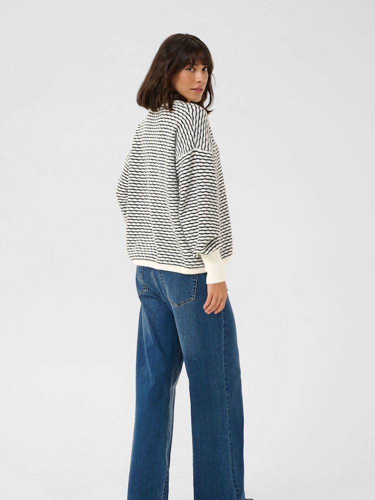 Kaffe KAellery Crew Neck Casual Fit Pullover Black Jumper - Image 3 of 5