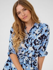 Kaffe Blue KAmira Printed Weave Shirt Dress - Image 3 of 5