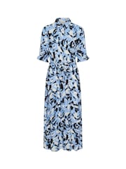 Kaffe Blue KAmira Printed Weave Shirt Dress - Image 4 of 5