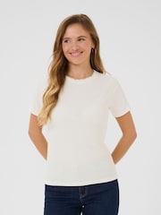 Kaffe Stylish lace White T-Shirt - Image 1 of 4