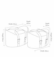 Pacific Lifestyle Set of 2 Dark Brown Alessio Leather Handled Storage Baskets - Image 3 of 6