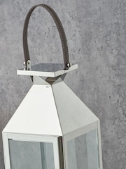 Pacific Lifestyle Silver Glass Tall Large Lantern - Image 2 of 4