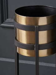 Pacific Lifestyle Black Metal Floor Small Planter - Image 3 of 5