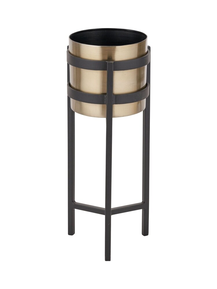 Pacific Lifestyle Black Metal Floor Small Planter - Image 5 of 5