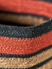 Pacific Lifestyle Orange Seagrass Stripe Square Basket - Image 5 of 7