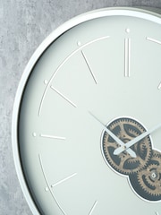 Pacific Lifestyle Ivory Metal Working Cog Wall Clock - Image 2 of 6