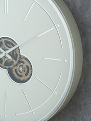 Pacific Lifestyle Ivory Metal Working Cog Wall Clock - Image 3 of 6
