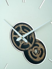 Pacific Lifestyle Ivory Metal Working Cog Wall Clock - Image 4 of 6
