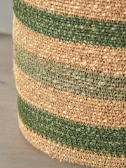 Pacific Lifestyle Green Seagrass Stripe Round Basket - Image 2 of 7