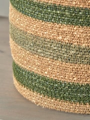 Pacific Lifestyle Green Seagrass Stripe Round Basket - Image 3 of 7