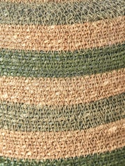 Pacific Lifestyle Green Seagrass Stripe Round Basket - Image 5 of 7